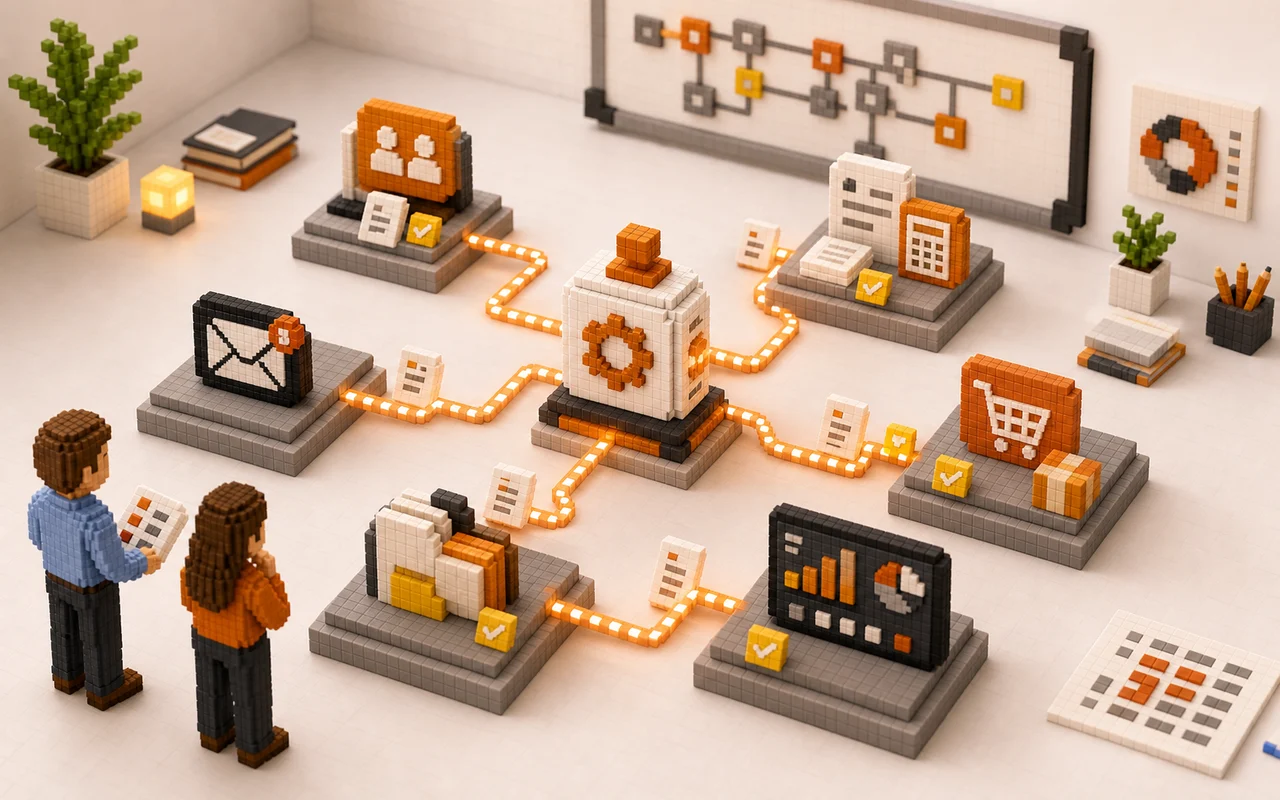 Complete system connection of all business tools